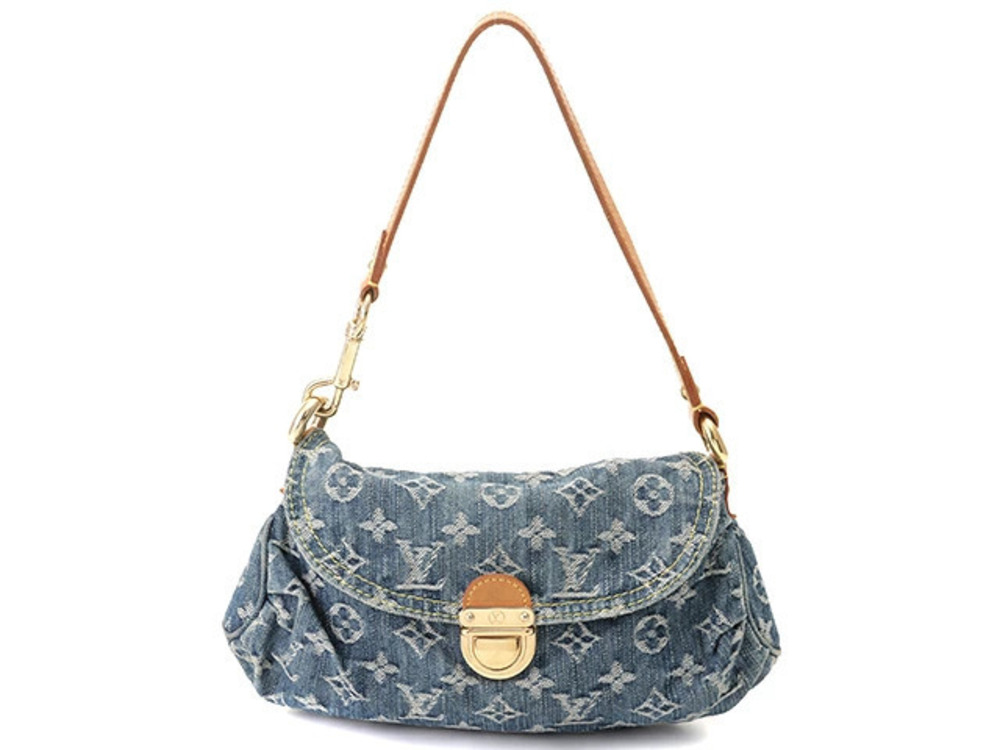 LOUIS VUITTON Pleaty Monogram Denim Blue